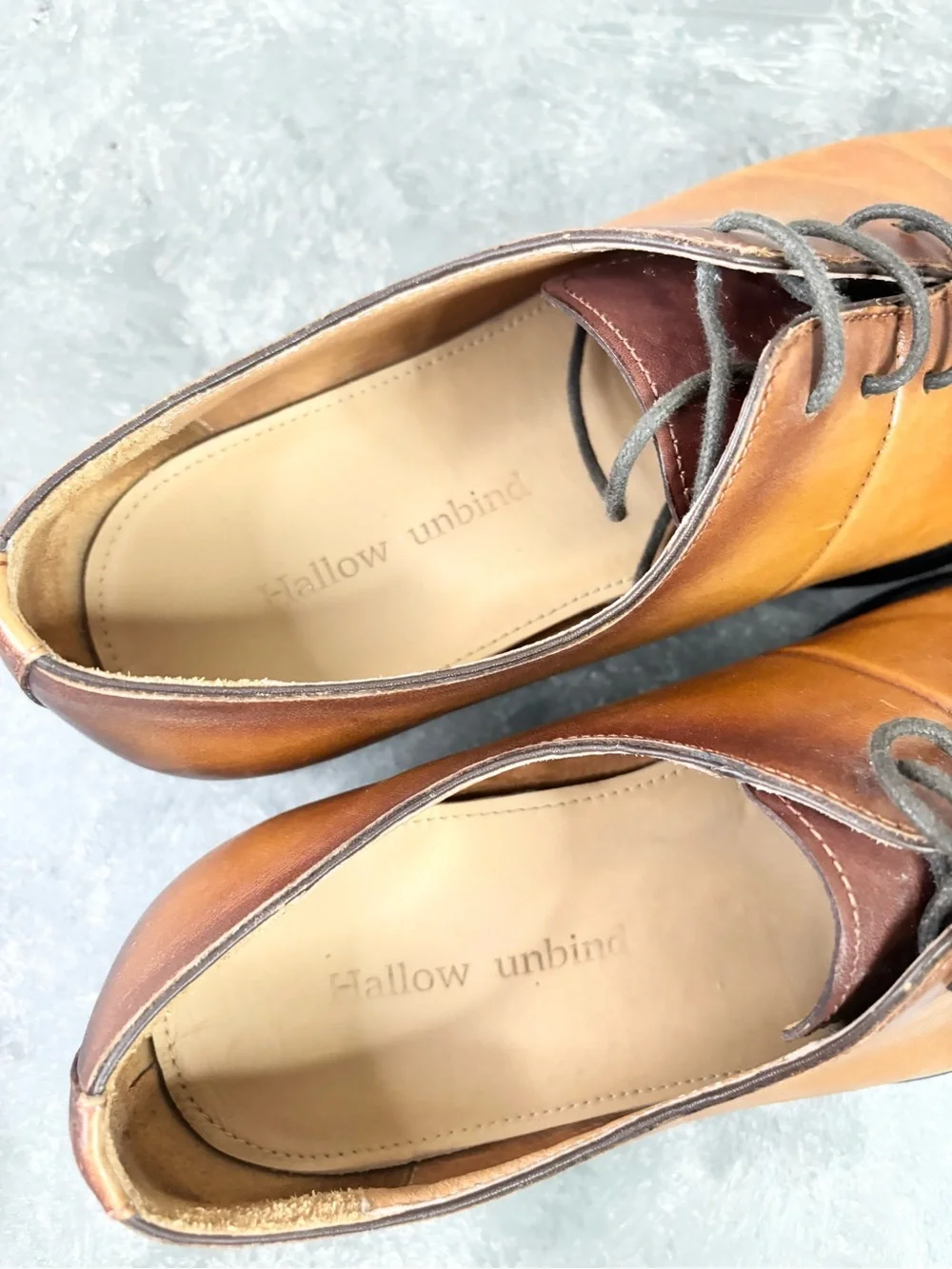 Hallow Unbind Men's Handmade Leather Dress Shoes Full Grain Size 9.5 US new